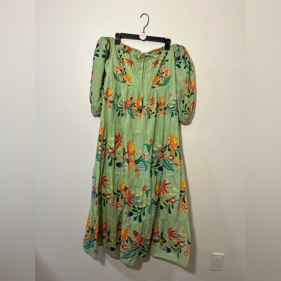 Fam Rio Off-The-Shoulder Long-Sleeve Tiered Floral Midi Dress - Picture 4 of 5